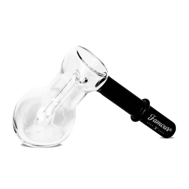 Heady Hammer Bubbler Black Glass Hand Pipe Classic White Bubbler